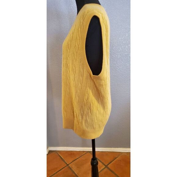 Peter Millar Men's Yellow Mustard Cashmere Knit Vest Sweater Large - Picture 7 of 13